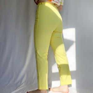 Vintage 60s Yellow High Waisted Cigarette Pants 25